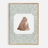 Waterverf beer, kinderkamer poster