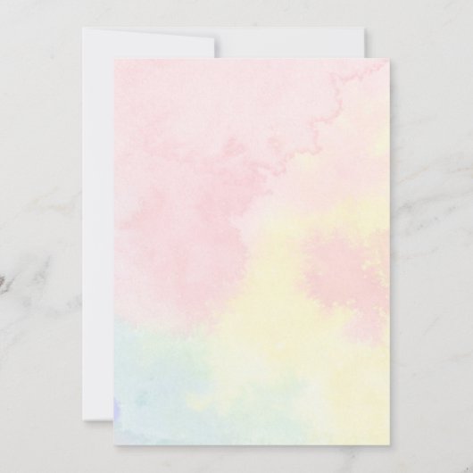 Waterverf beer meisje met manen/sterren baby showe kaart (Achterkant)