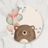 waterverf beer met ballonnen verjaardag Dank u Bedankjes Labels (Achterkant)