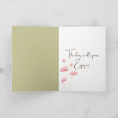 Waterverf Beer met een Verjaardagsboeket Kaart (Binnen)