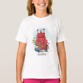 Waterverf Beer met kerstpolaire  T-shirt (Voorkant)