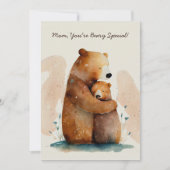 Waterverf Beer Moederdag Kaart (Voorkant)