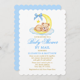 Waterverf Beer Moon Blue Gold Shower per post Kaart