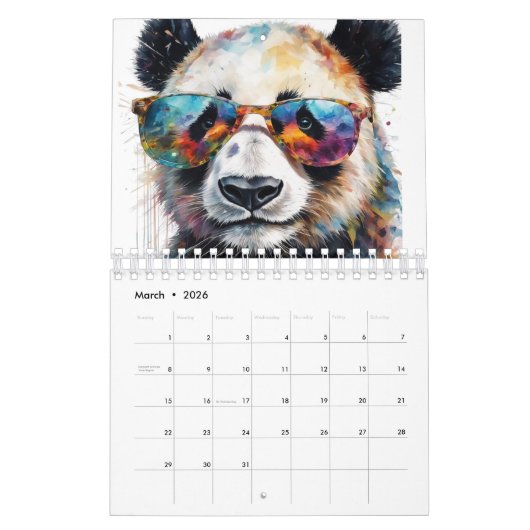 Waterverf Beer Panda Kalender (Mar 2026)