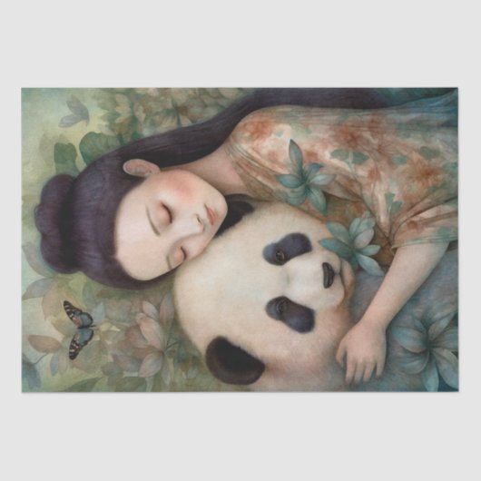 Waterverf Beer Panda Tissuepapier (Voorkant)