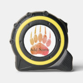 Waterverf Beer Paw Print met aangepaste naam Rolmaat (Voorkant)