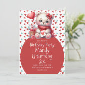 Waterverf Beer Schattige Hartpatroon Verjaardag Kaart (Staand voorkant)