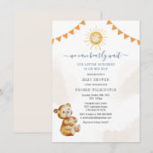 Waterverf Beer Sunshine Boys Baby shower Kaart (Voorkant / Achterkant)