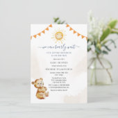 Waterverf Beer Sunshine Boys Baby shower Kaart (Staand voorkant)