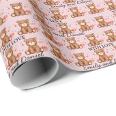 Waterverf Beer Valentijnsdag aanpasbaar Cadeaupapier (Rol Hoek)