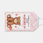 Waterverf Beer Valentijnsdag Cadeaulabel (Voorkant (Horizontaal))