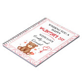 Waterverf Beer Valentijnsdag gepersonaliseerd Notitieboek (Linkerzijde)