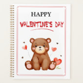 Waterverf Beer Valentijnsdag gepersonaliseerd Planner (Voorkant)