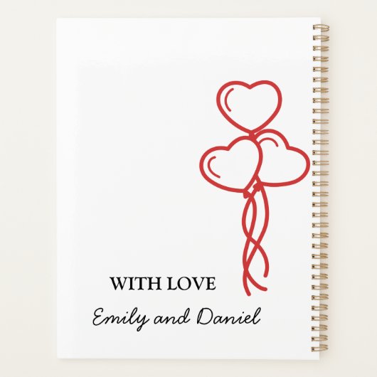 Waterverf Beer Valentijnsdag gepersonaliseerd Planner (Achterkant)