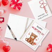Waterverf Beer Valentijnsdag gepersonaliseerd Planner