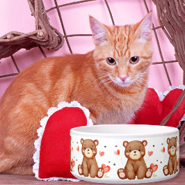 Waterverf Beer Valentijnsdag keramische huisdier k Voerbakje