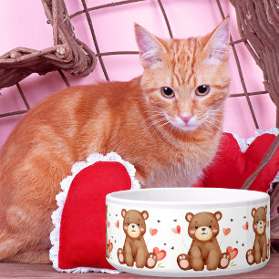 Waterverf Beer Valentijnsdag keramische huisdier k Voerbakje