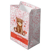 Waterverf Beer Valentijnsdag Medium Cadeauzakje (Voorkant Gekanteld)
