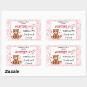 Waterverf Beer Valentijnsdag Rechthoekige Sticker (Vel)