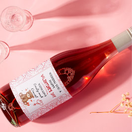 Waterverf Beer Valentijnsdag Wijn Etiket