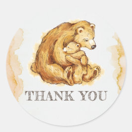 Waterverf Beer Verjaardag Dank u Ronde Sticker