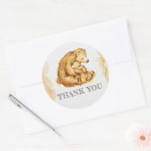 Waterverf Beer Verjaardag Dank u Ronde Sticker (Envelop)
