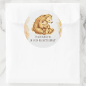 Waterverf Beer Verjaardag gepersonaliseerd Ronde Sticker (Tas)