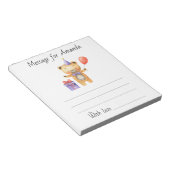 Waterverf beer verjaardagstijd capsule bericht notitieblok (Schuin)