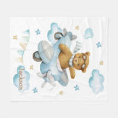 Waterverf beer voor schattig baby fleece deken (Voorkant (Horizontaal))