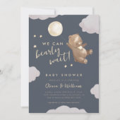 Waterverf Beer We kunnen nauwelijks wachten Baby s Kaart (Voorkant)