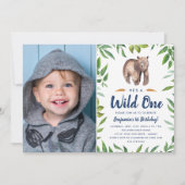 Waterverf Beer Wild One | Foto Verjaardagsfeest Kaart (Voorkant)