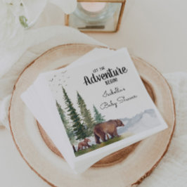 Waterverf Beer Woodland Baby shower Servet