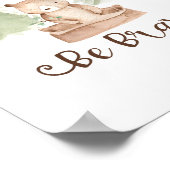 Waterverf Beer Woodland Friends be Brave Nursery Poster (Hoek)