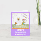 Waterverf Beertjes Fijne Halloween Kleinzoon Kaart (Voorkant)