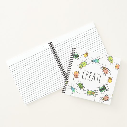 Waterverf Beetle Lovebugs Creëer Sketchbook Notitieboek (Binnen)