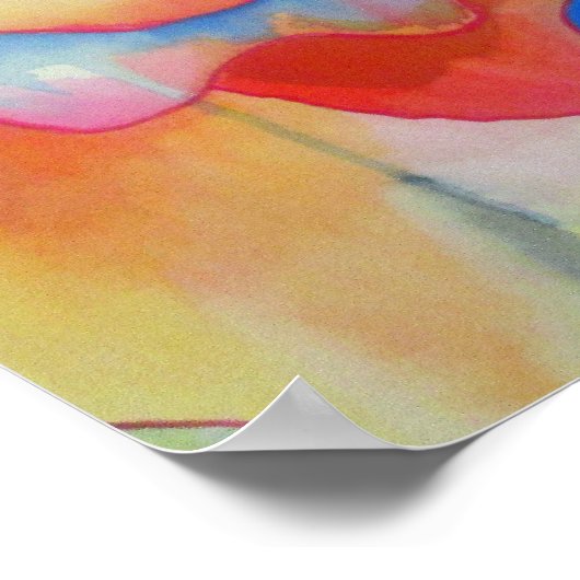 Waterverf begonia abstracte kunst poster (Hoek)