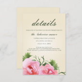 Waterverf Begonias Floral Wedding Details Informatiekaartje (Voorkant / Achterkant)