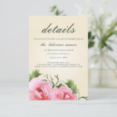 Waterverf Begonias Floral Wedding Details Informatiekaartje (Staand voorkant)