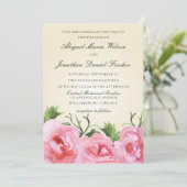 Waterverf Begonias Floral Wedding Kaart (Staand voorkant)