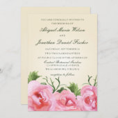 Waterverf Begonias Floral Wedding Kaart (Voorkant / Achterkant)