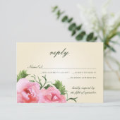 Waterverf Begonias Floral Wedding RSVP (Staand voorkant)