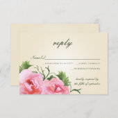 Waterverf Begonias Floral Wedding RSVP (Voorkant / Achterkant)