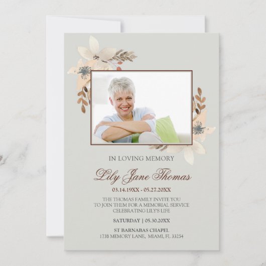 Waterverf - begrafenisuitnodiging | In het liefdev Kaart (Voorkant)