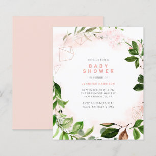 Waterverf begroting Blush & Greenery Baby shower