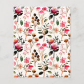 Waterverf begroting Floral Pink Groen Baby shower (Achterkant)