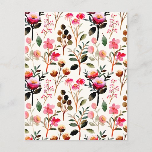 Waterverf begroting Floral Pink Groen Baby shower (Achterkant)