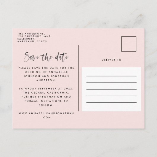 waterverf behalve de datum aankondigingskaart (Achterkant)