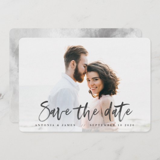 waterverf behalve de datum save the date (Voorkant / Achterkant)