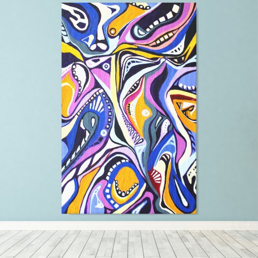 Waterverf Behandelde Moderne Retro Artdeco Canvas Afdruk (Insitu (Houten vloer))