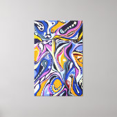 Waterverf Behandelde Moderne Retro Artdeco Canvas Afdruk (Voorkant)